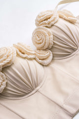 "3D Floral Bustier Slip Cami Top"