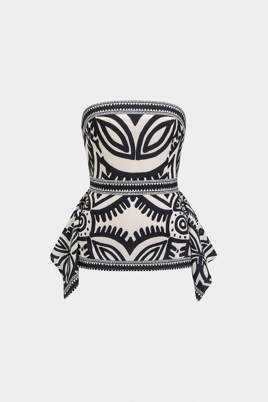 "Contrast Tribal Print Tube Top"