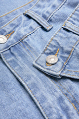 "Denim Double Waistband High Waist Wide Leg Jeans"