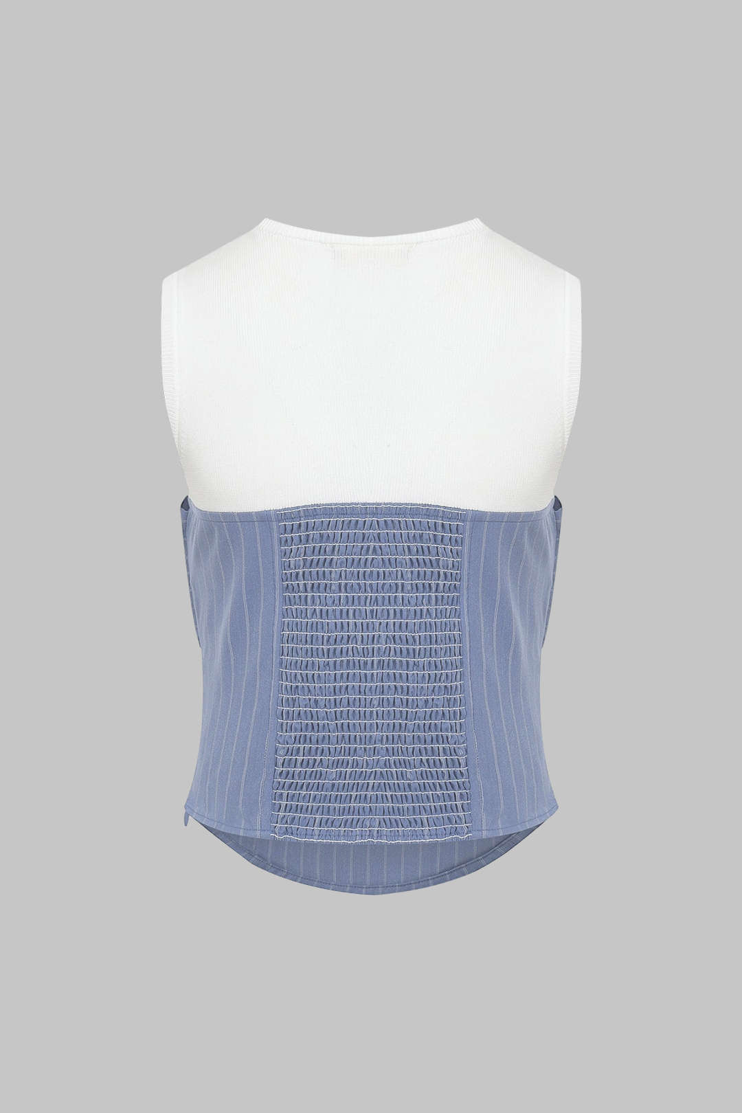 "Contrast Stripes Print Asymmetrical Knotted Tank Top"