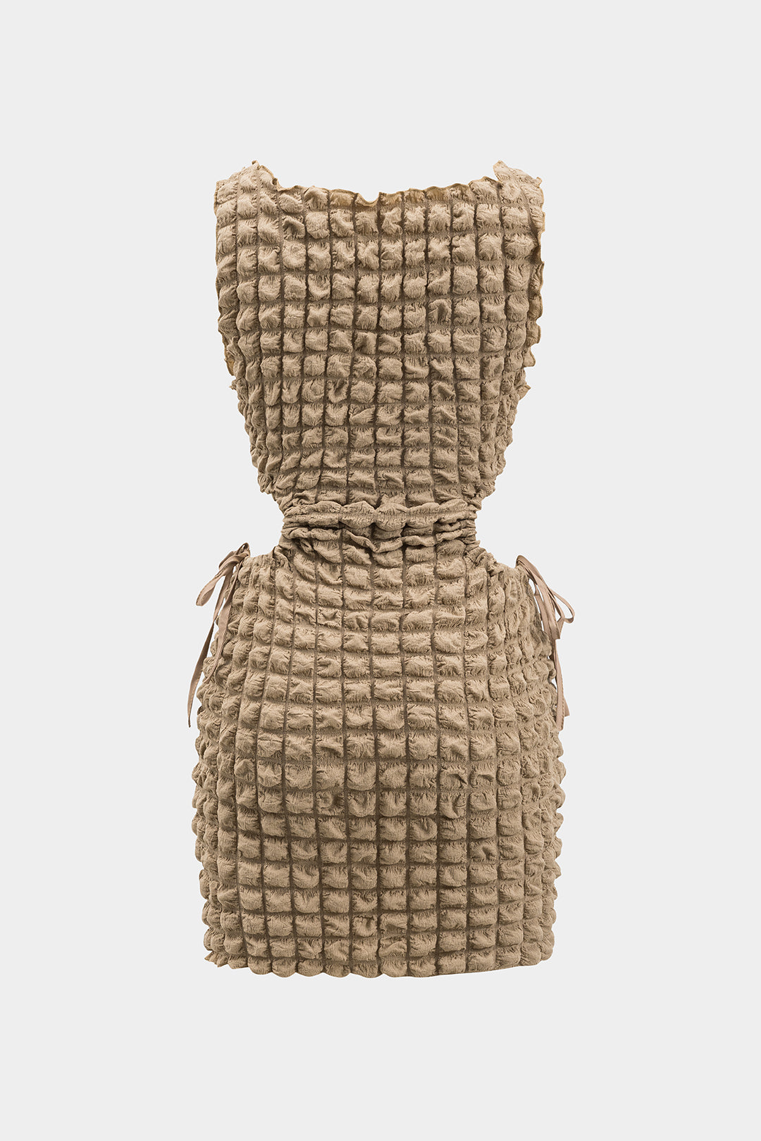 "Cut Out Waist Drawstring Sleeveless Mini Dress"