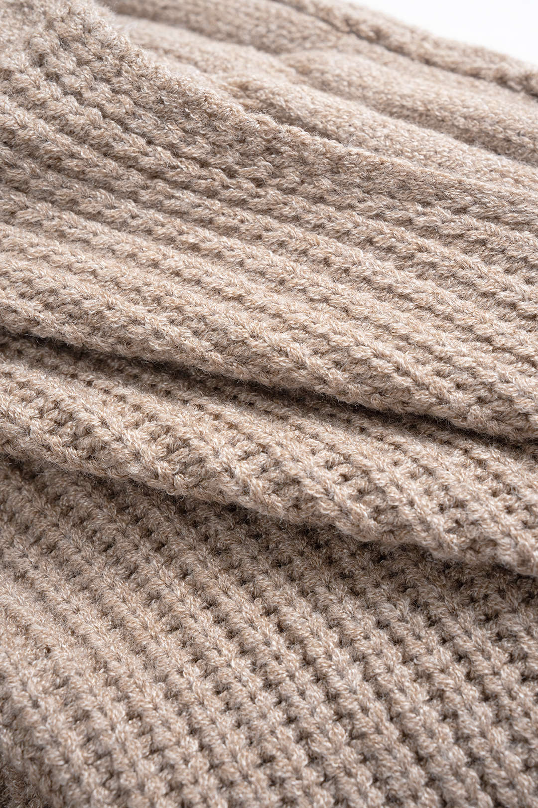 "Cable Knit Crossed V-Neck Long-Sleeve Top"