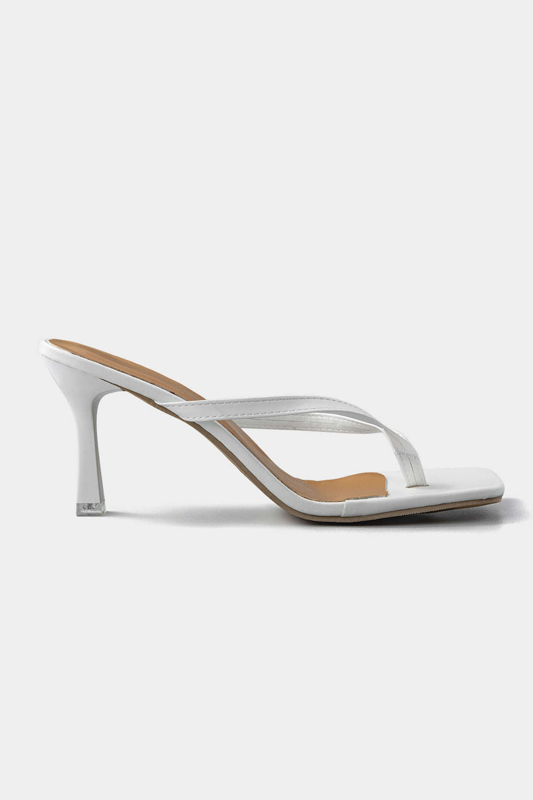 "Basic Mid Heel Thong Sandals"