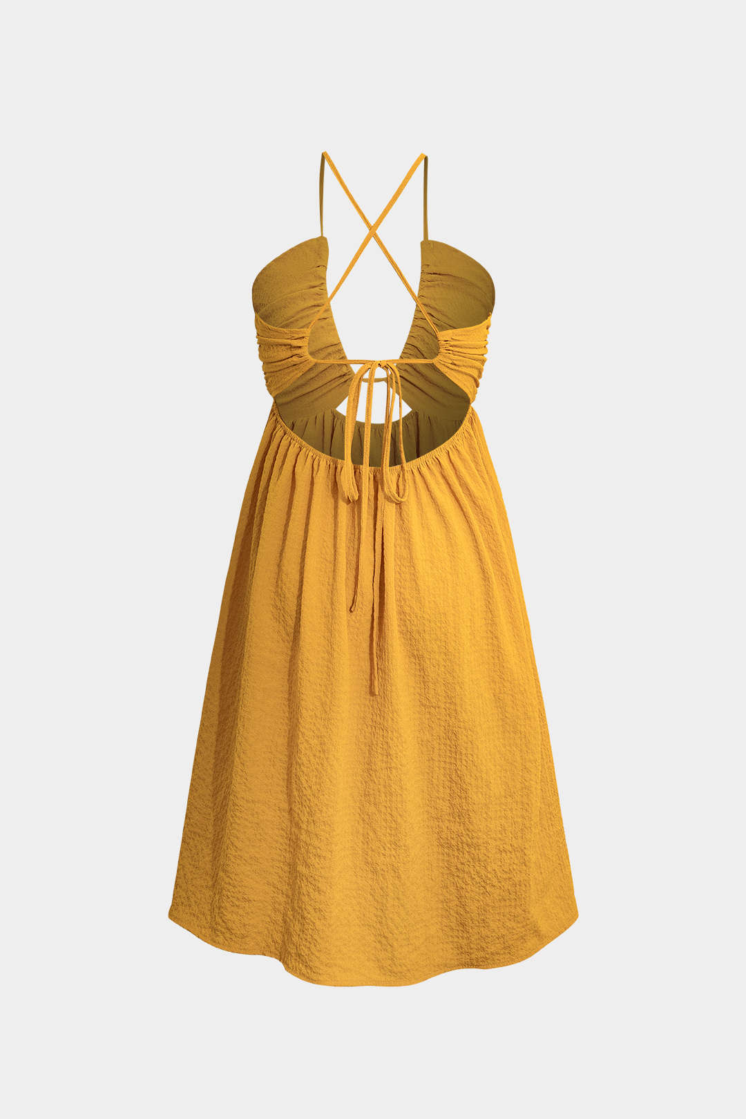 "Backless V-neck Slit Midi Dress"