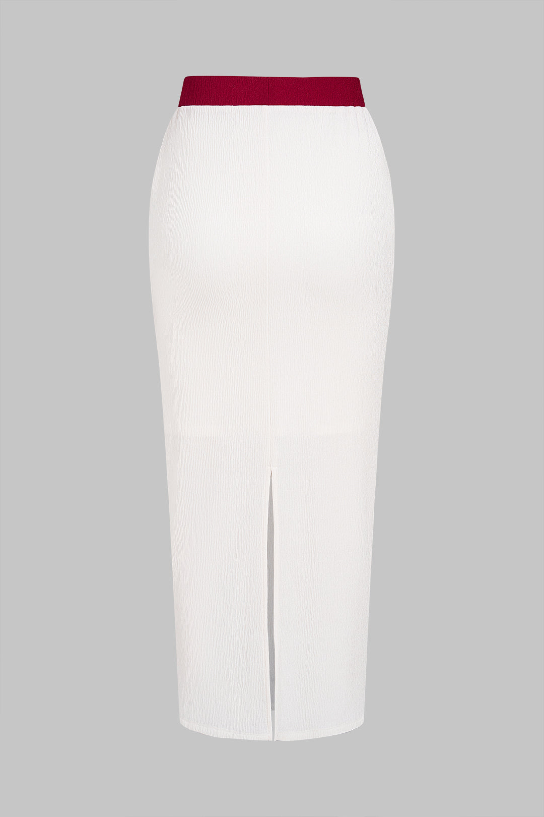 "Contrast Textured Button Skirt"