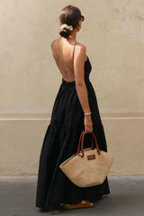 "Backless Slip Sleeveless Maxi Dress"