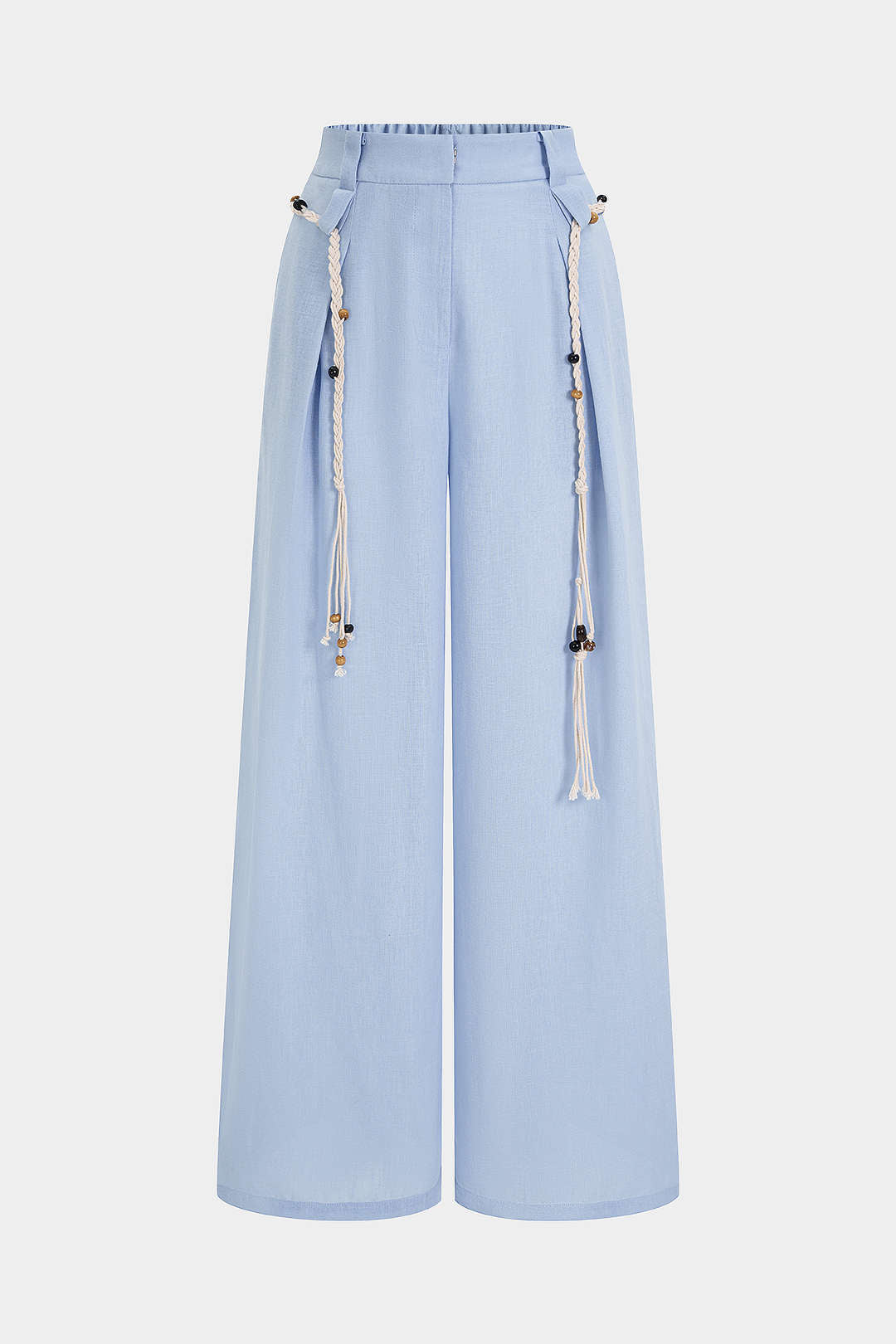 "Belted Tassel WIde Leg Pants"