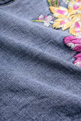 "Denim Embroidery Shorts"