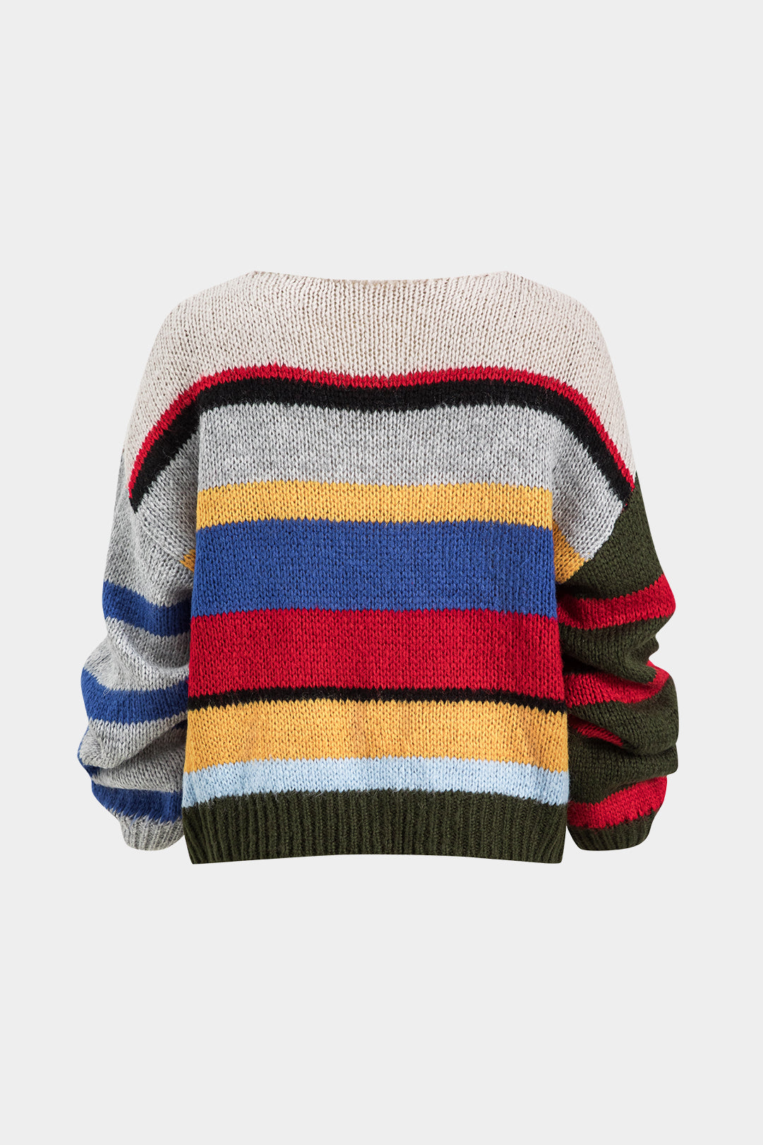 "Basic Knit Color Block Long-Sleeve Top"