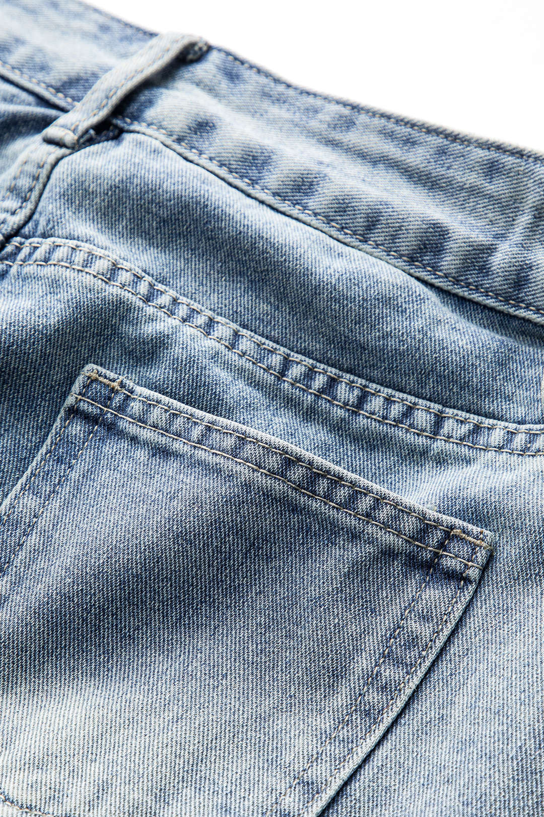 "Denim Bow Patchwork Tie-Up Skirt"