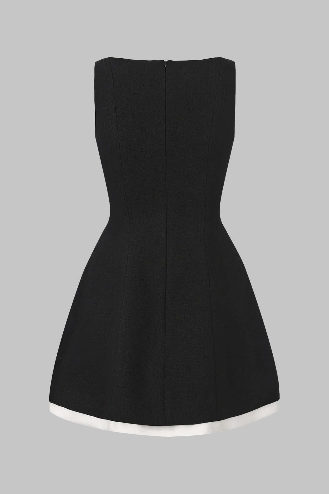 "Contrast Binding Button Detail Sleeveless Mini Dress"