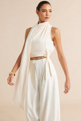 "Asymmetrical Tie-Up Tank Top"