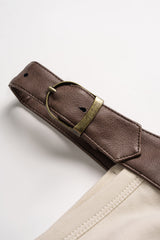 "Asymmetrical Faux Leather Buckle One Shoulder Short Sleeve Top"