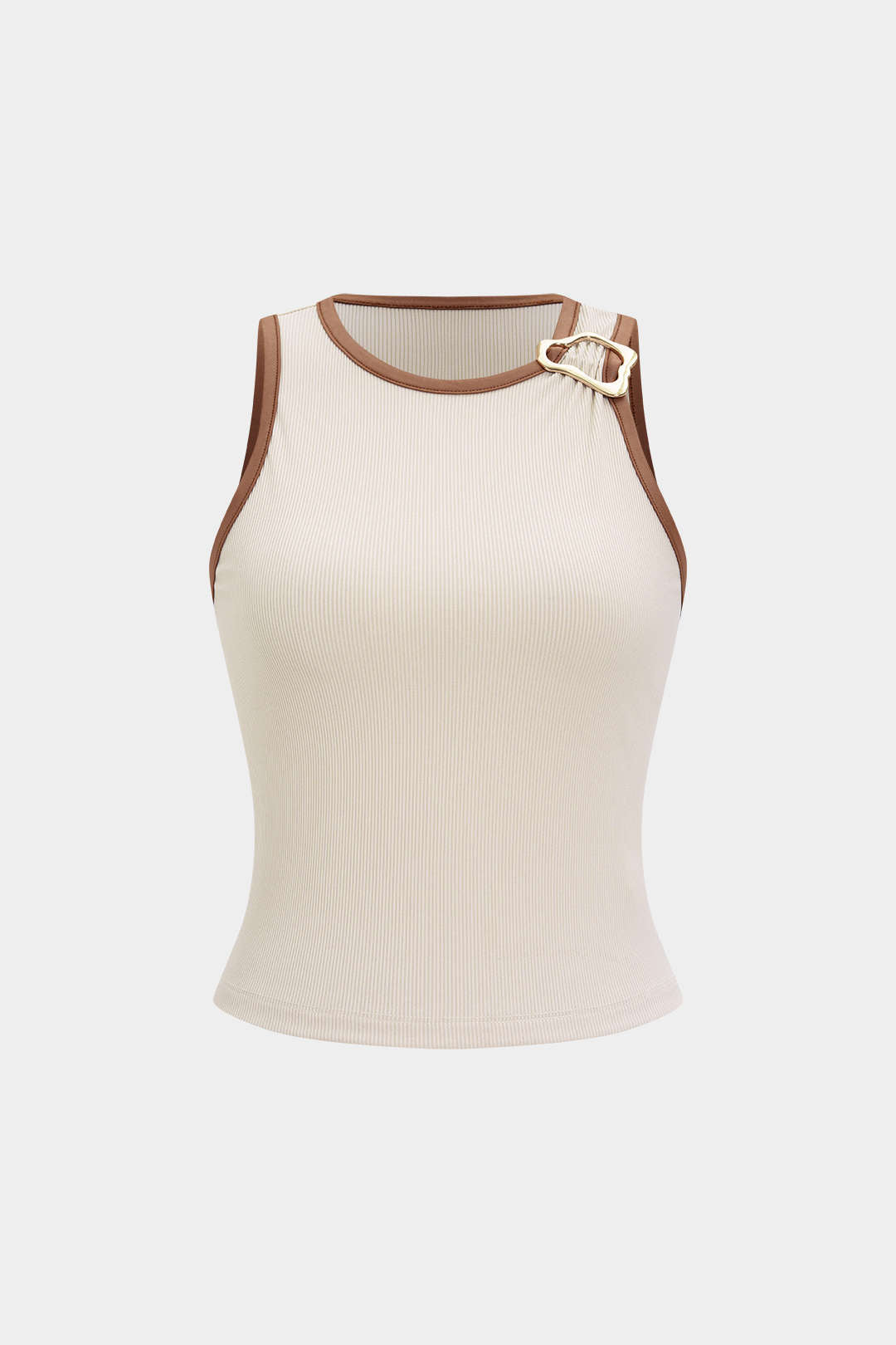 "Contrast Metallic Decor Sleeveless Tank Top"