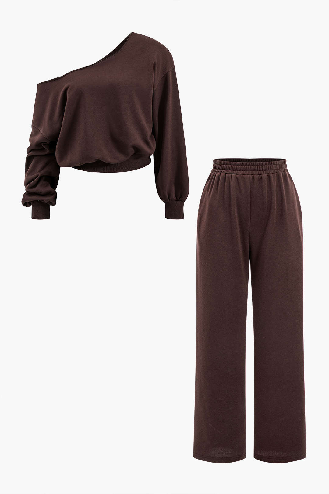 "Asymmetric Top And Pants Set"