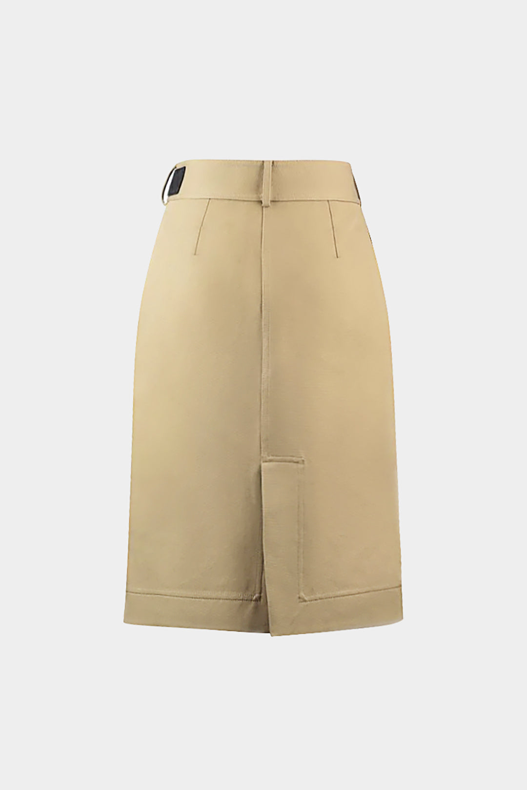 "Asymmetrical Belted Split Skirt"