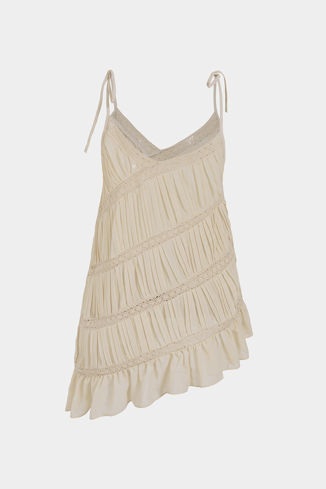 "Chiffon Asymmetrical V-Neck Tie-Up Cami Top"