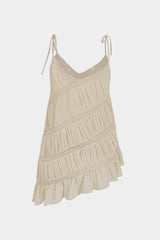 "Chiffon Asymmetrical V-Neck Tie-Up Cami Top"