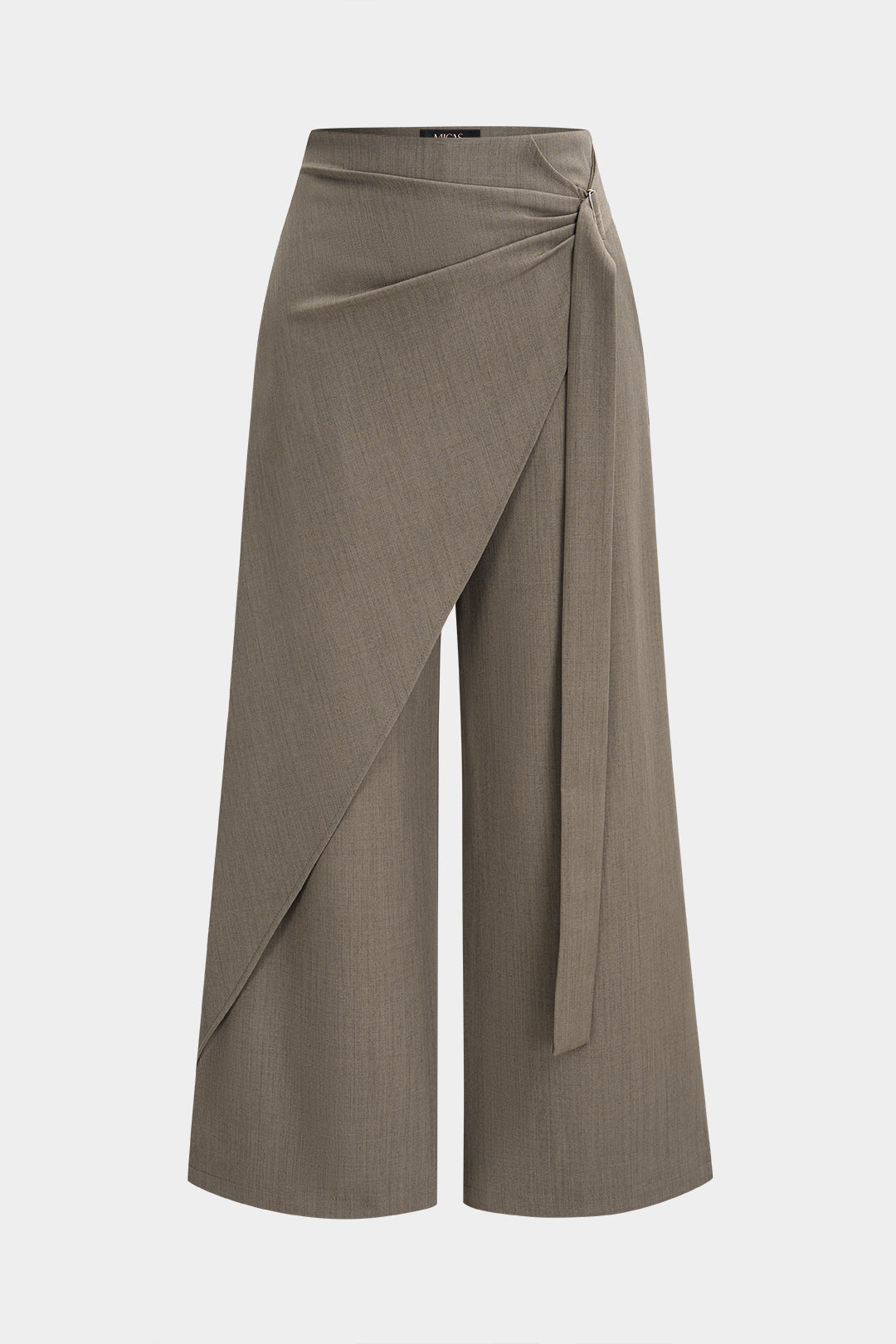 "Asymmetrical Tie-Up Wide Leg Pants"