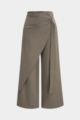 "Asymmetrical Tie-Up Wide Leg Pants"