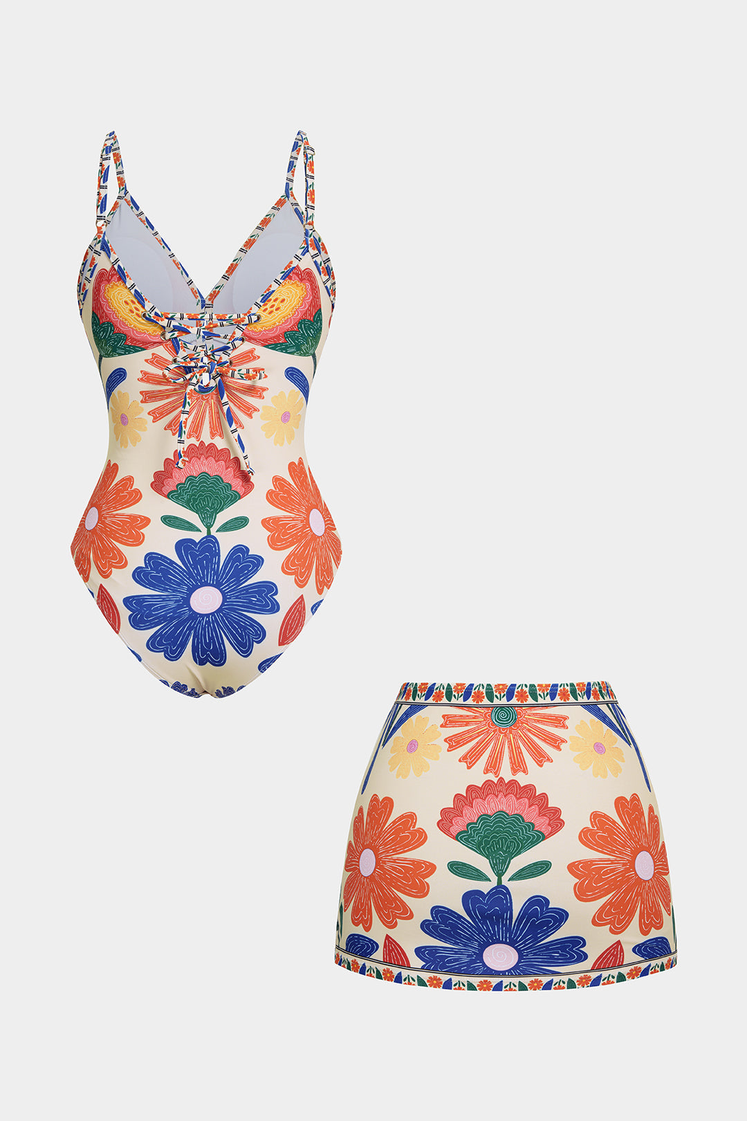 "Bohemian Print Tie-Up Bikini Set"
