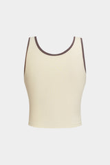 "Contrast Binding Square Neck Tank Top"