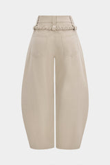 "Braided Belted Pocket Wide Leg Pants"