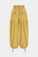 "Button Pocket Tie-Up Pants"