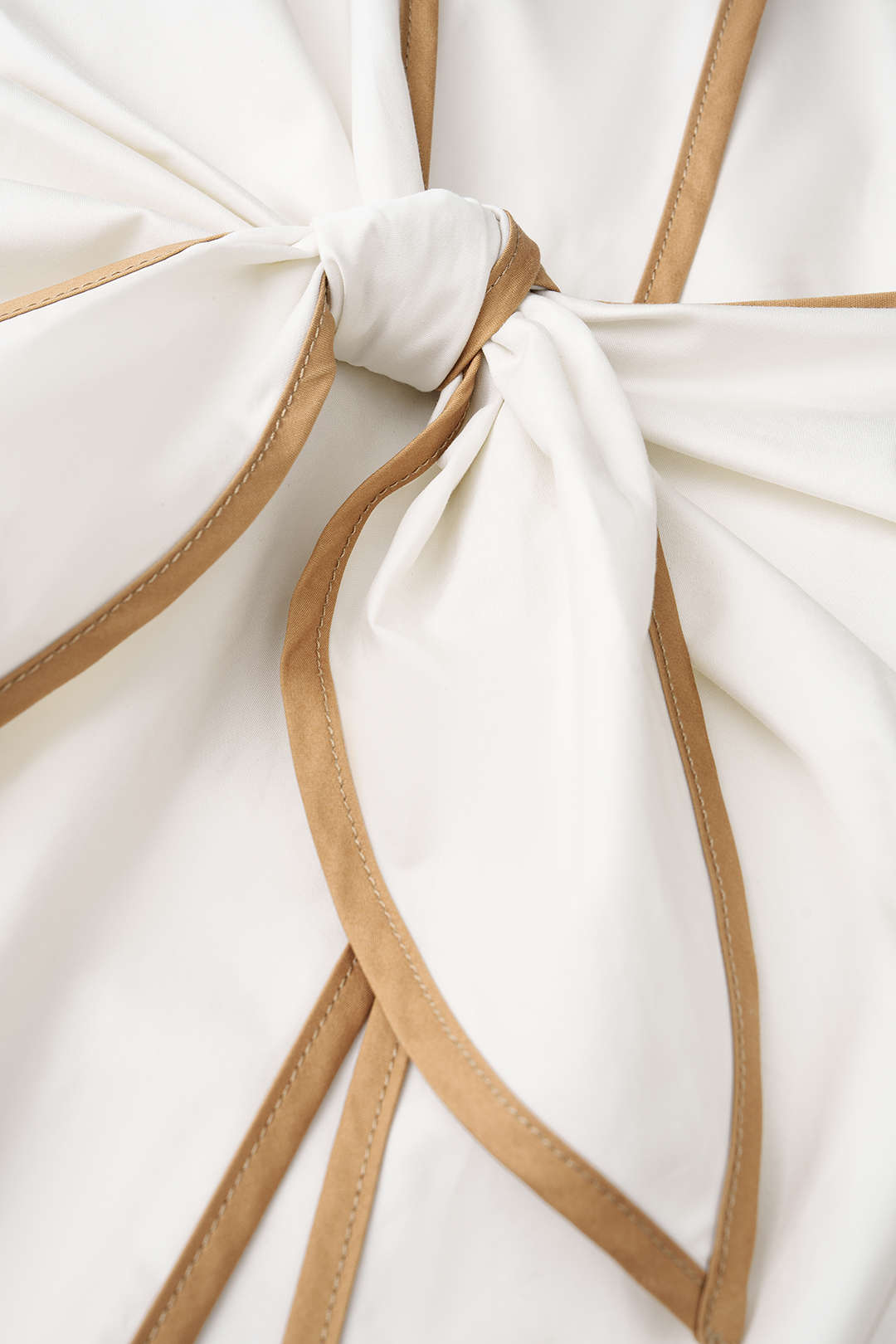 "Contrast Binding Crossed Halter Asymmetrical Tie-Up Backless Sleeveless Midi Dress"