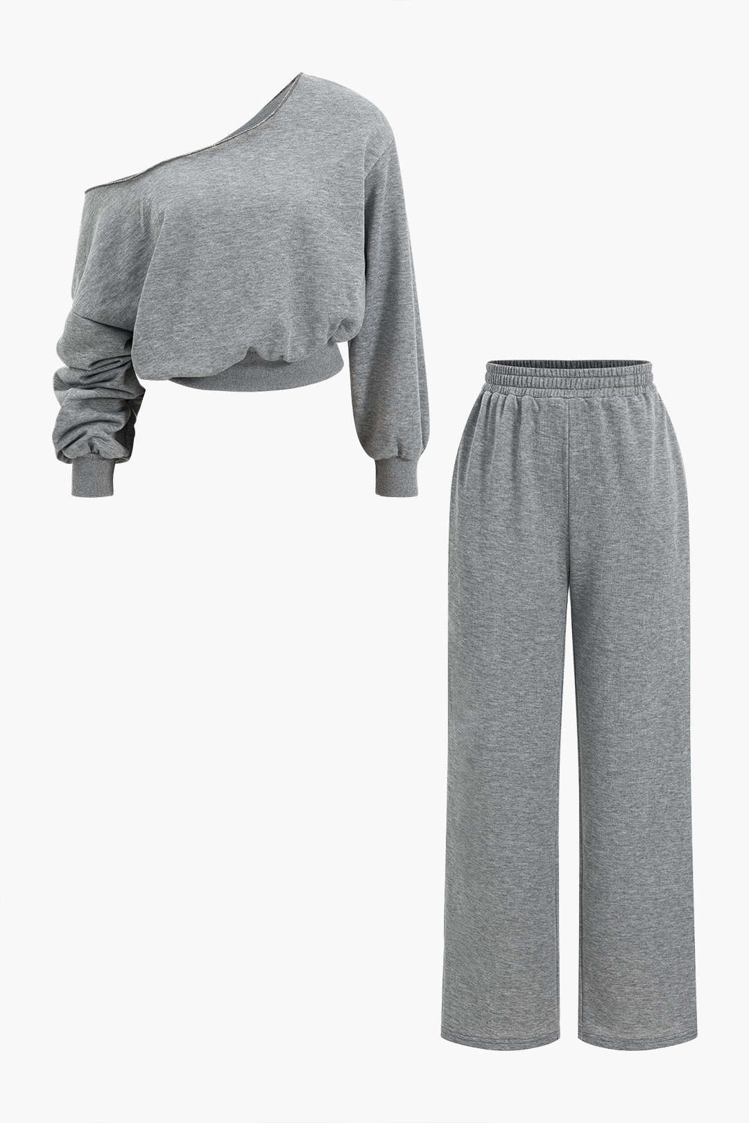 "Asymmetric Top And Pants Set"