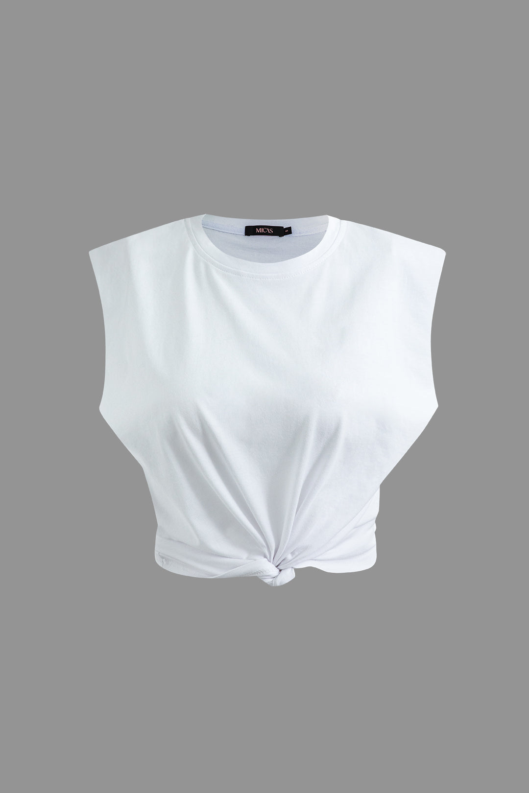 "Basic Solid Sleeveless T-shirt"