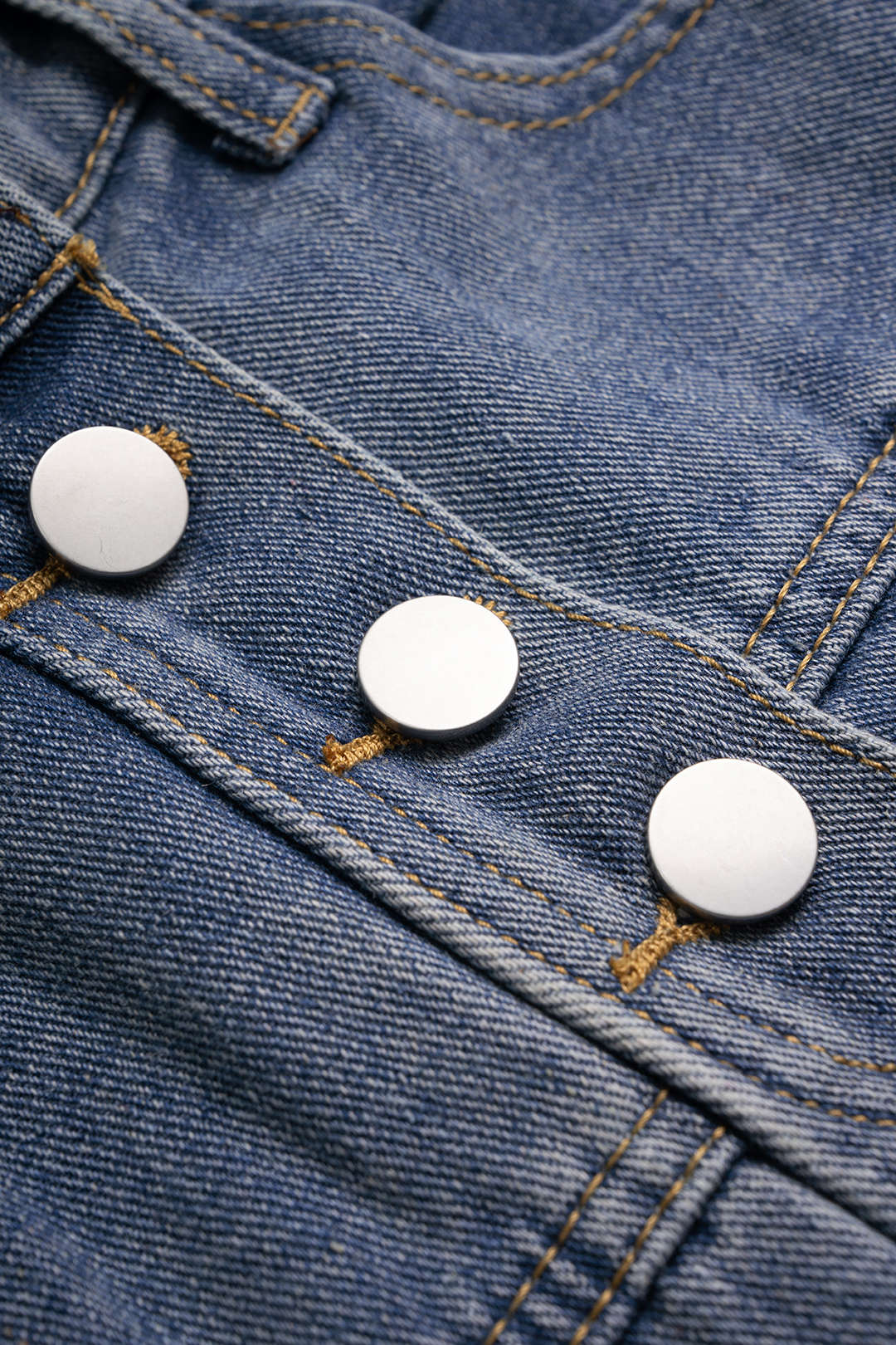 "Denim Frayed High Waist Skirt"