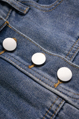 "Denim Frayed High Waist Skirt"