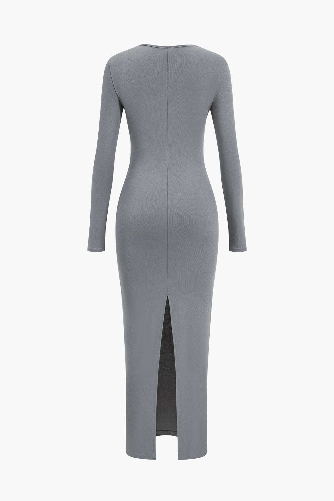 "Asymmetrical Neck Slit Maxi Dress"