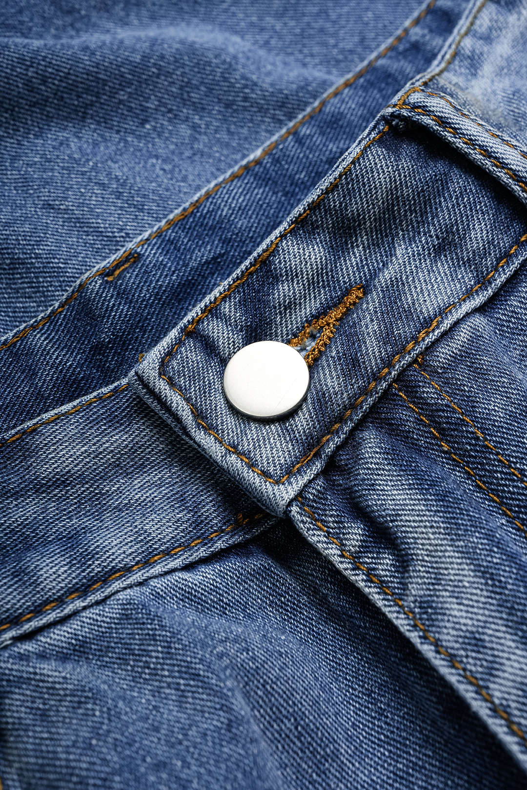 "Denim Contrast Wide Leg Jeans"