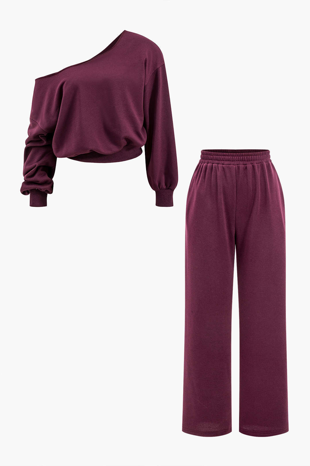 "Asymmetric Top And Pants Set"