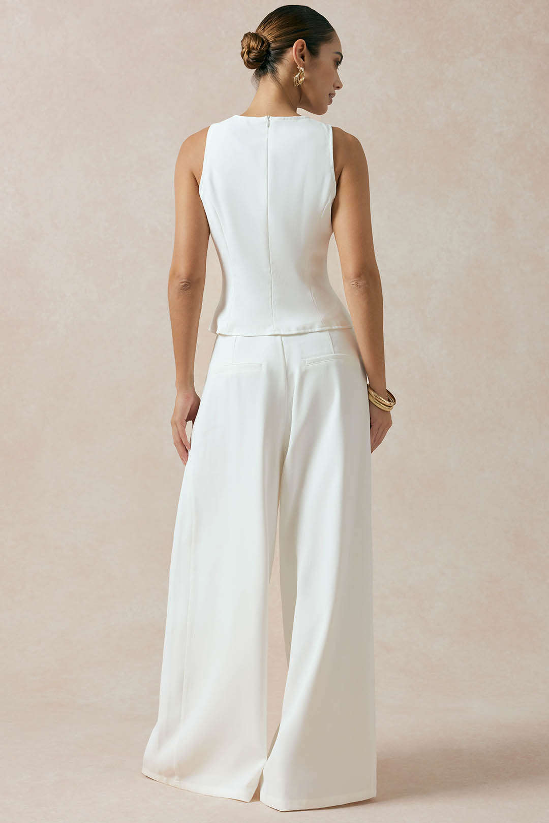 "Cut Out Asymmetrical Button Tank Top"