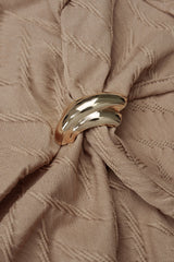 "Asymmetrical Metallic Ruched Short Sleeve T-Shirt"