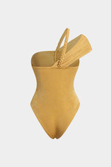 "Asymmetrical Braided One Shoulder Sleeveless Bodysuit"