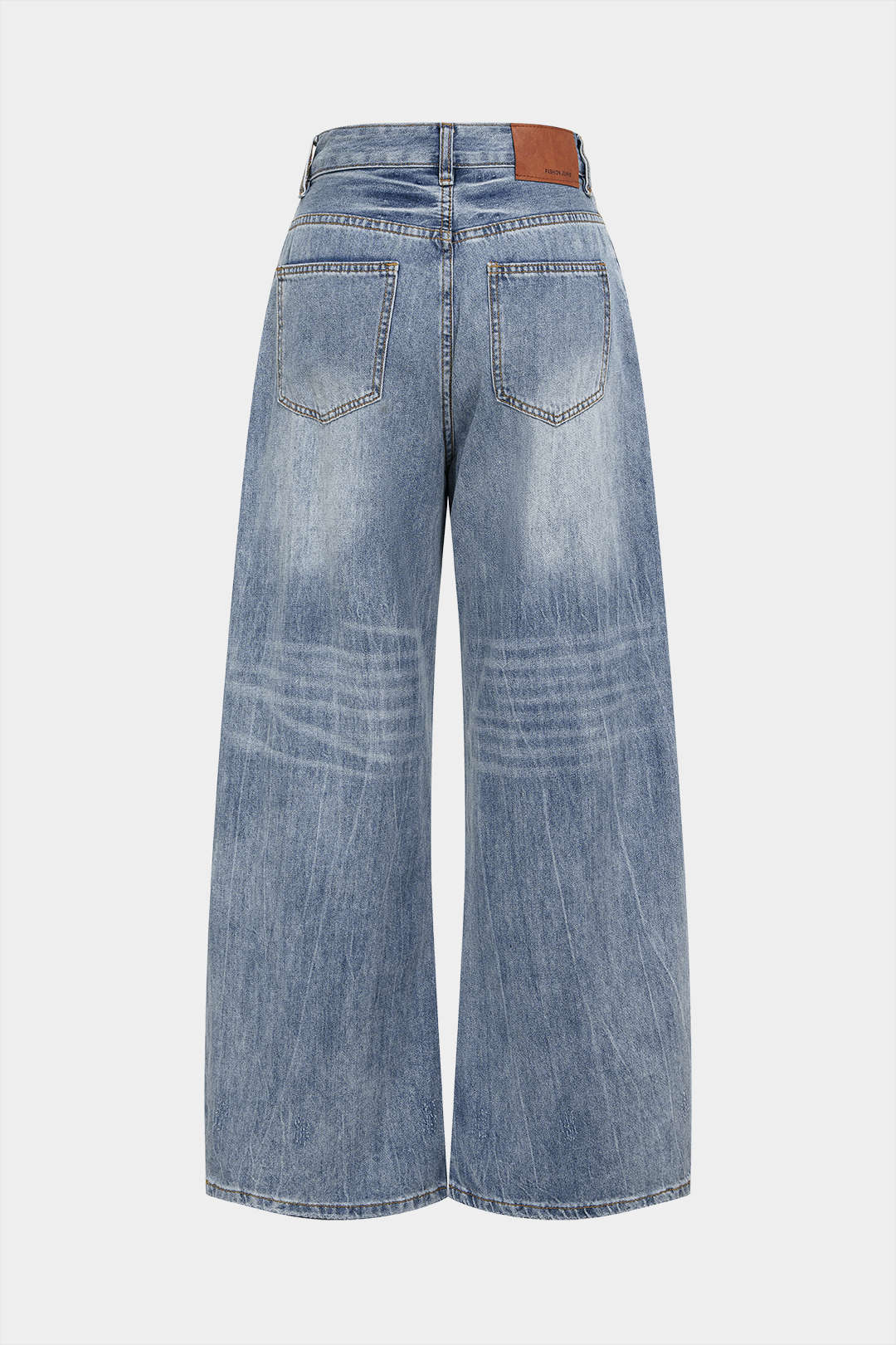 "Denim High Waist Wide Leg Jeans"