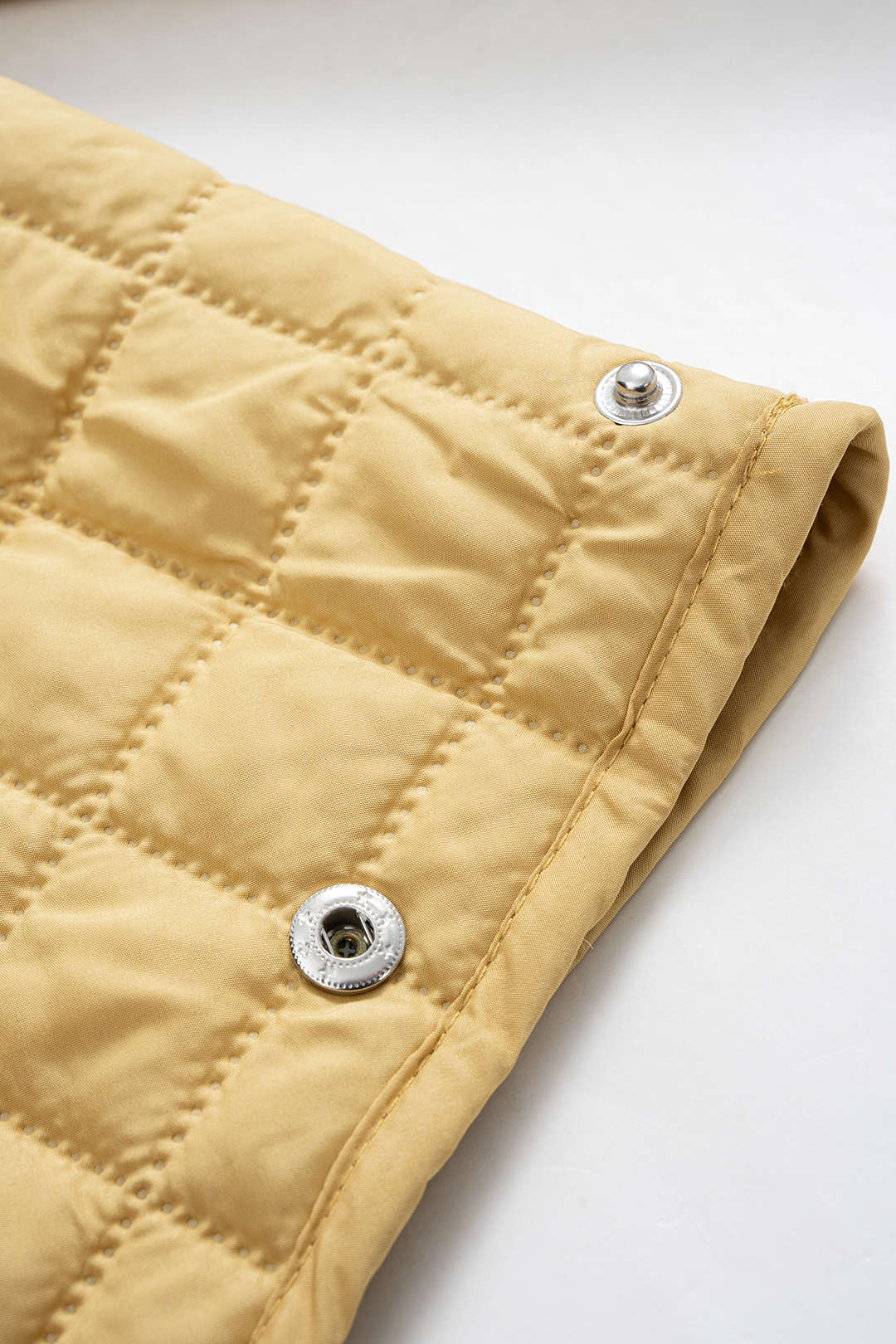 "Button Plaid Puffer"