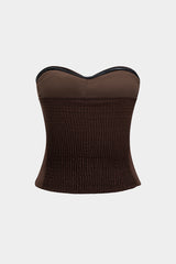 "Button Ruched Tube Top"