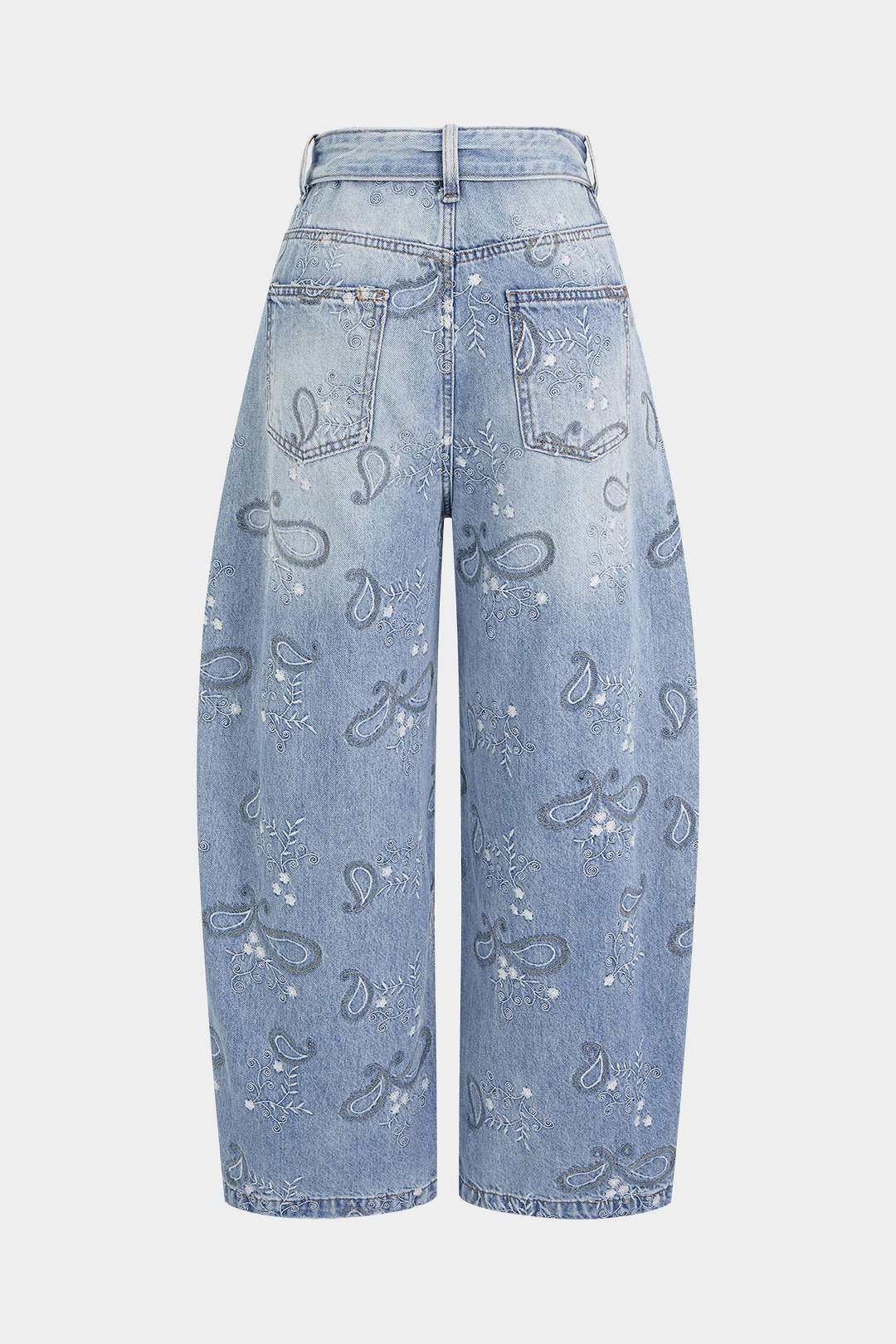 "Denim Floral Print Jeans"
