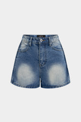 "Denim Button Pocket Shorts"