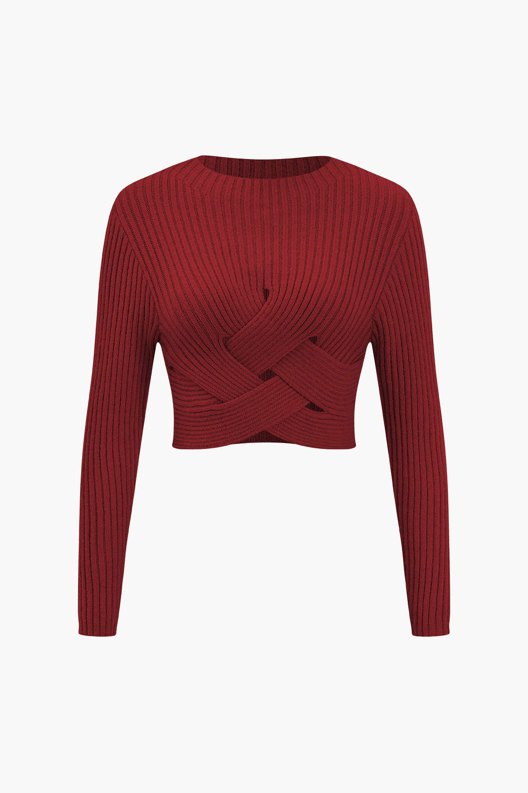 "Crossed Sweater Long-Sleeve Top"