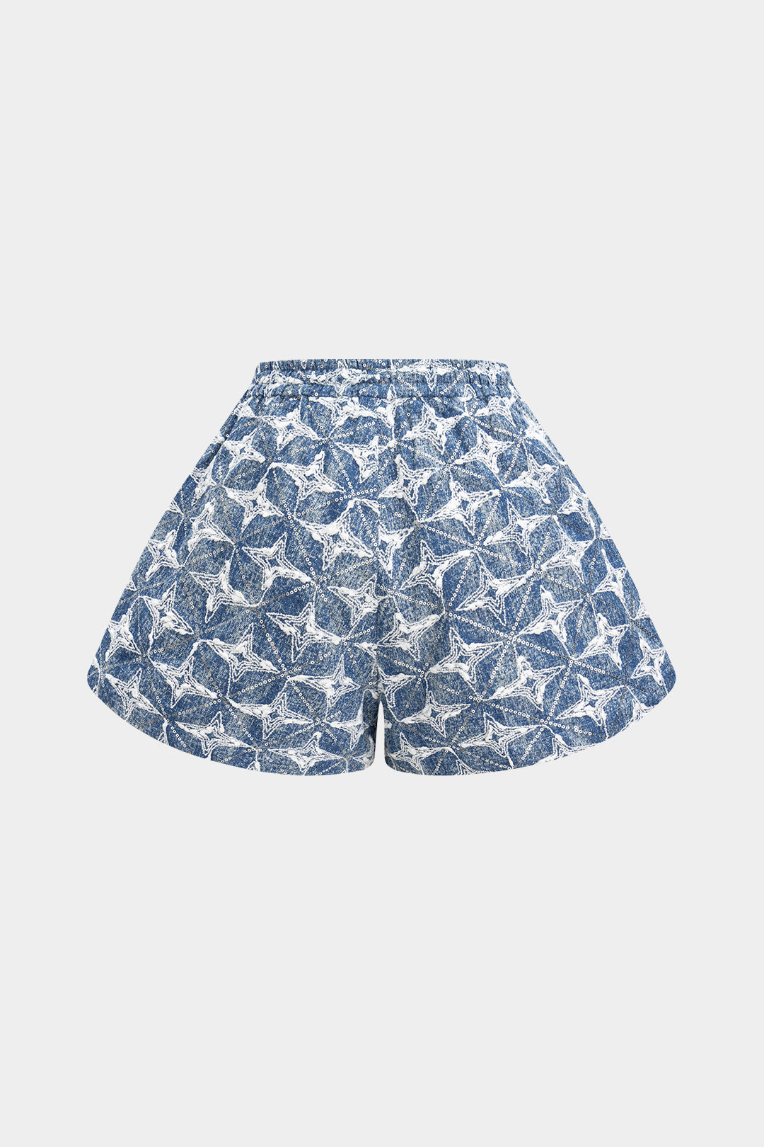 "Denim Drawstring Shorts"