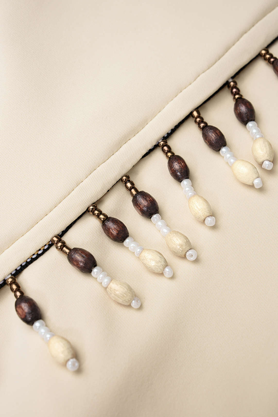 "Beaded Asymmetrical Ruched Skirt"