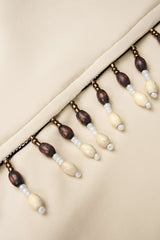"Beaded Asymmetrical Ruched Skirt"