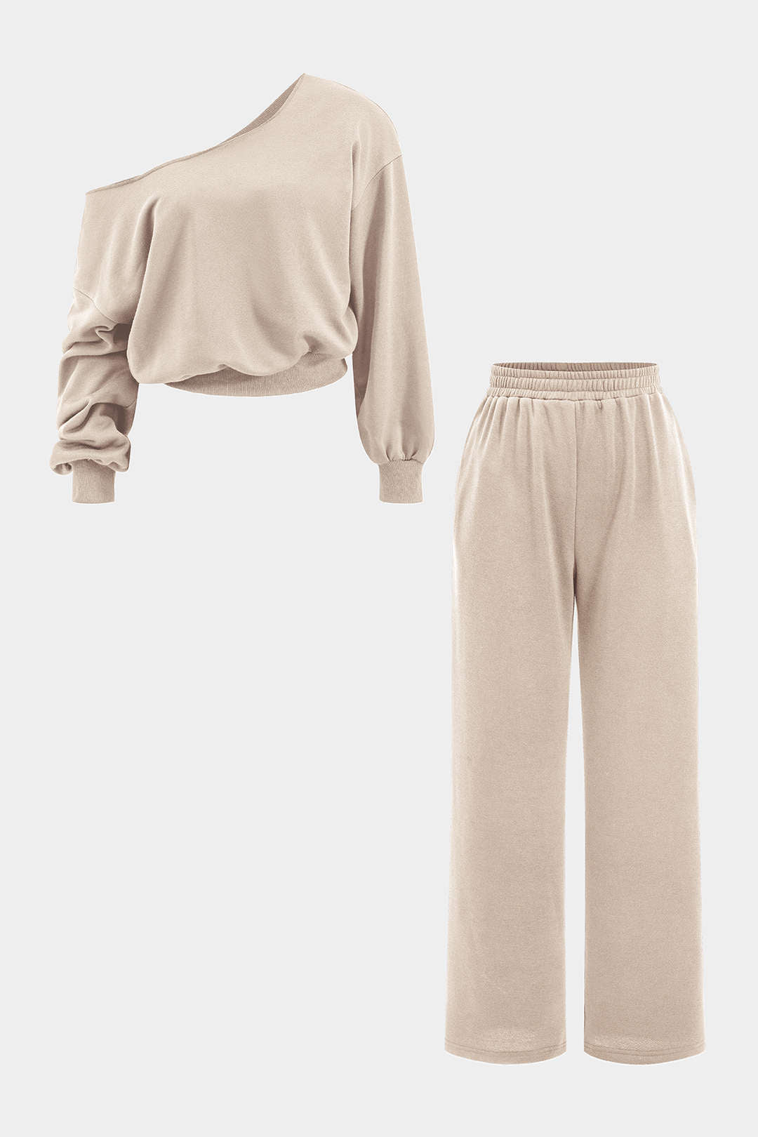 "Asymmetric Top And Pants Set"