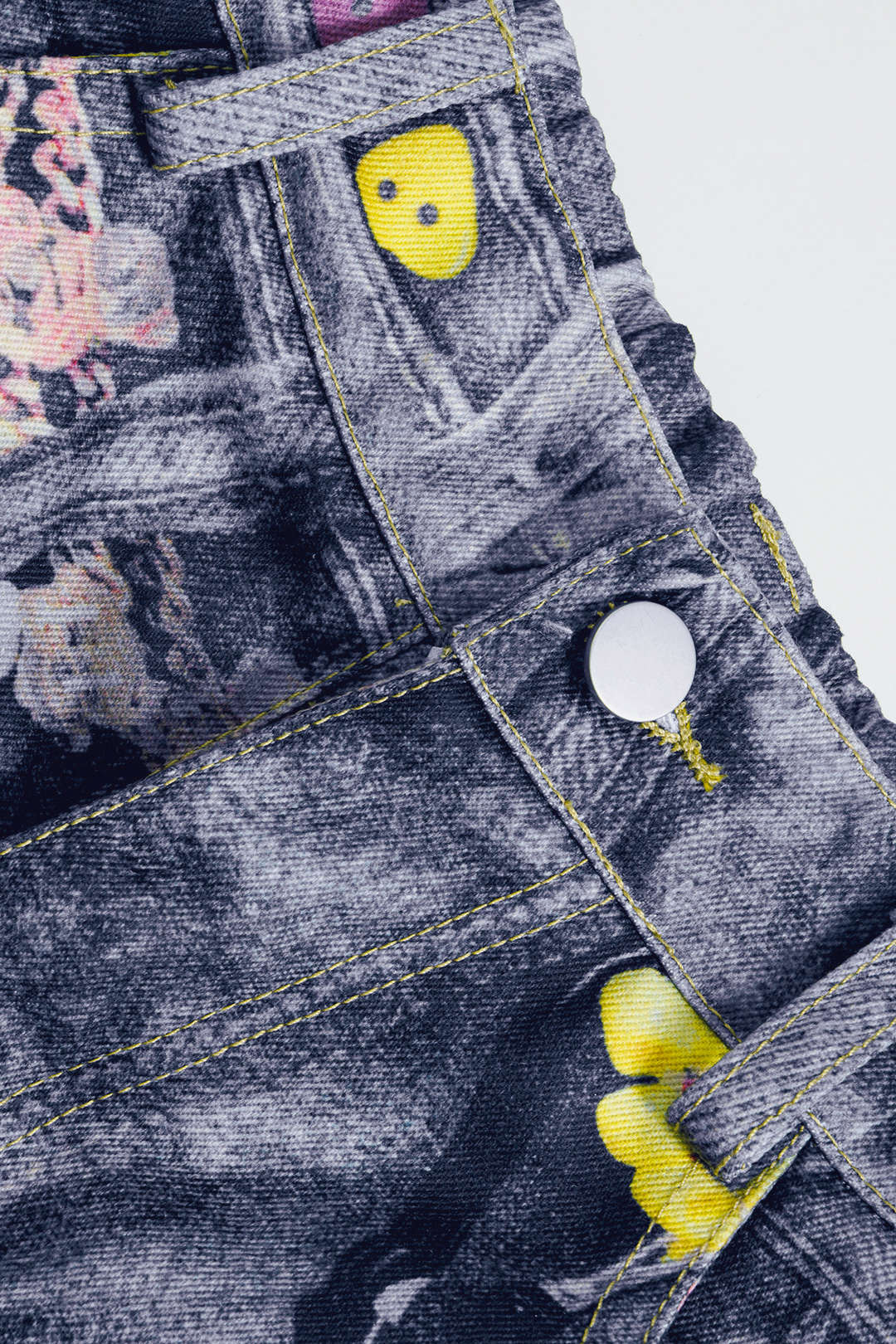"Abstract Print Button Wide Leg Trousers"